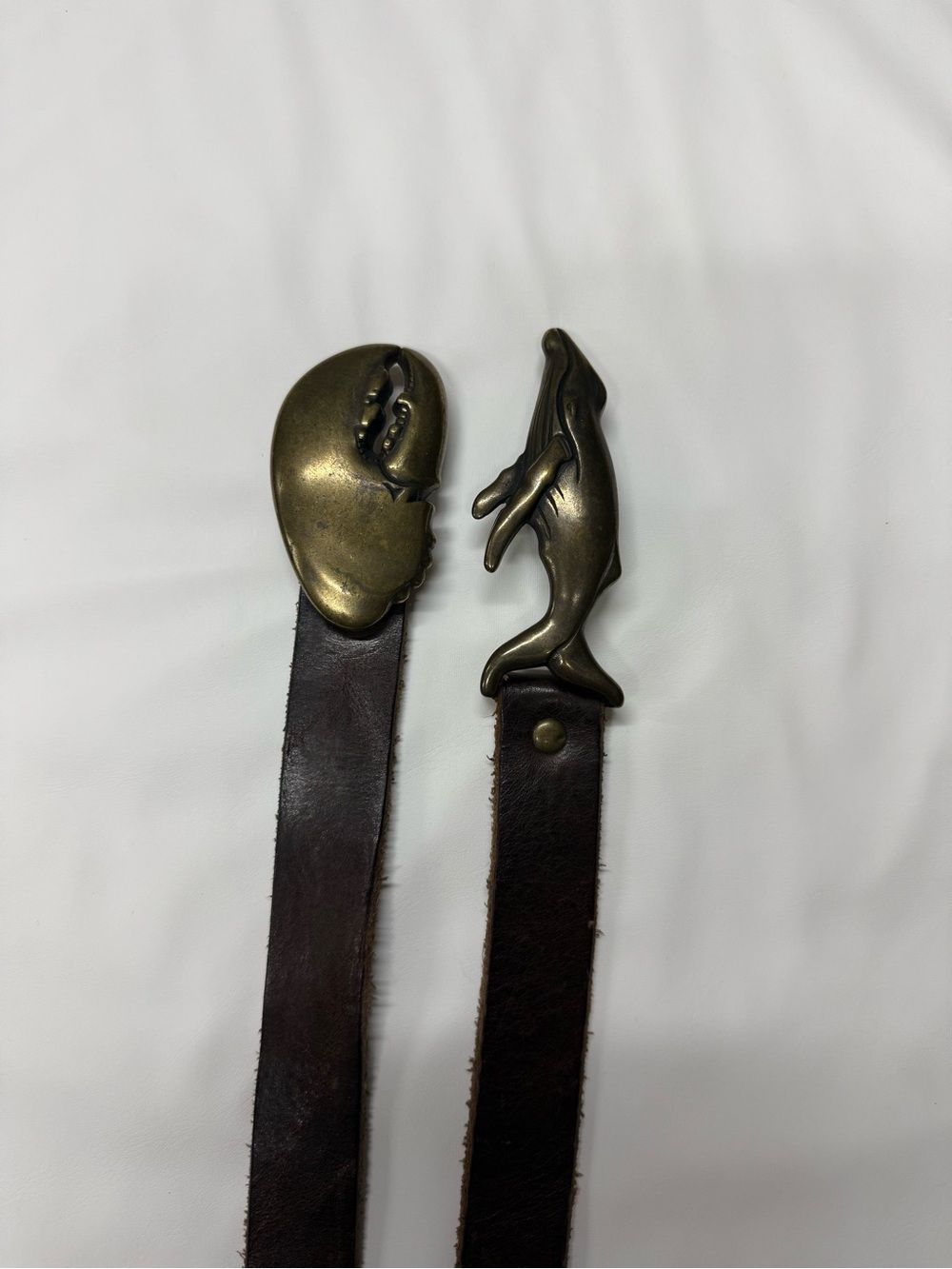Vintage J.Crew Leather Belt Bundle Lobster & Whale Buckles Sz S